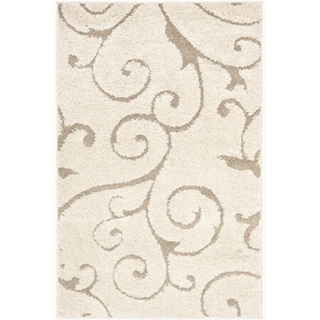 Safavieh 2 ft. 3 in. x 9 ft. Runner Cream and Beige Florida Shag Rug SG455-1113-29